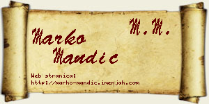 Marko Mandić vizit kartica